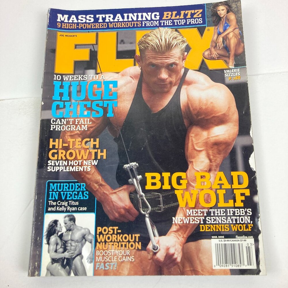 Flex March 2006 Big Bad Wolf, IFBB's Newest Sensation, Dennis Wolf